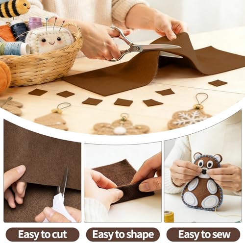 Chocolate Brown Fabric Sheet 36" X 36", 1.4mm Thick Large Soft Durable Flexible Craft Felt by The Yard, Nonwoven Fabric for DIY Sewing, Arts and Crafts, Decoration Projects - color: Chocolate Brown, size: Cut by the yard