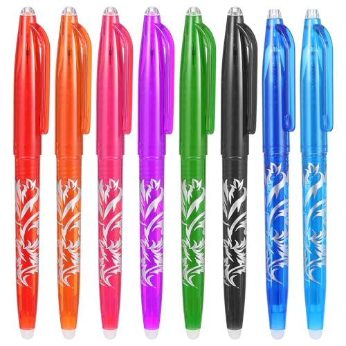 8pcs Heat Erasable Pens for Fabric, Fabric Marking Pens Fabrics Markers No Ghost Lines, Disappearing Ink for Precise Marking for Quilting Sewing Embroidery DIY Dressmaking Fabrics Tailors Chalk