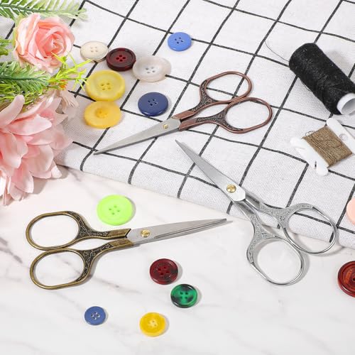 3 Pack Small Sharp Scissors, 5 Inch Precision Scissors with Cover Stainless Steel Embroidery Sewing Scissor Small Sharp Craft Scissor for Craft Wmbroidery Sewing Office Cutting
