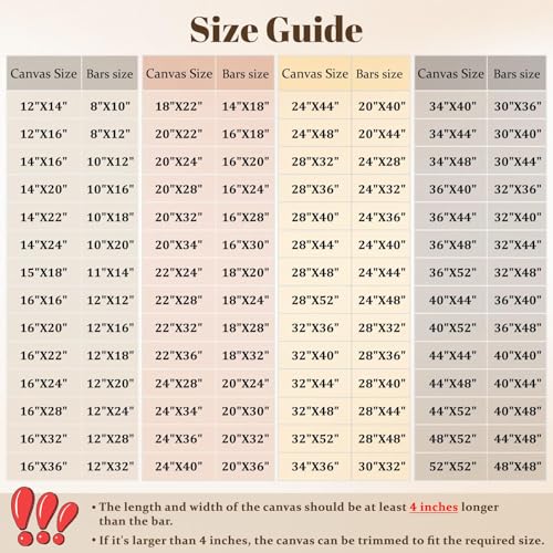8x12 DIY Canvas Stretcher Bars, 1.25" Gallery Depth White Pine Wood Frame Kit, Self-Adhesive & Tool-Free Assembly for Needlepoint & Large Oil Paintings - size: 8"x12"