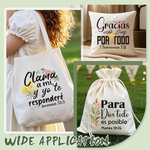 Dazoratix Spanish Iron on Transfers - 20 Sheets Bible Verse DTF Ready to Press Christian Religious Inspirational Heat Stickers Patches Vinyl Applique Decals for T Shirts Clothing Decorations DIY Craft - style: Spanish Bible