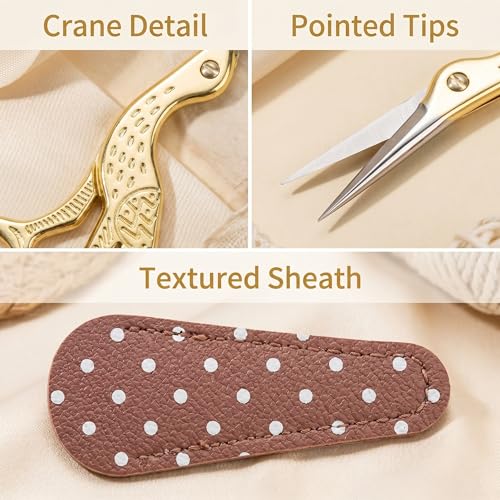 BIHRTC 3.6inch Little Embroidery Scissors Sharp Stainless Steel Tip Sewing - color: Gold, size: 3.6inch