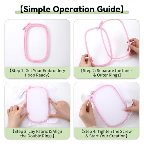 3 Size Square Embroidery Hoop Set Embroidery Hoops, Multi-Color