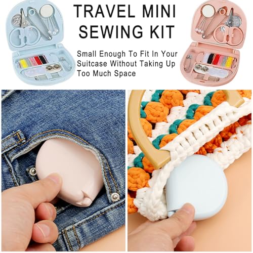 8 Pack Mini Sewing Kits, Compact Travel Emergency Sewing Set with Threads, Scissors, Needles, Portable Repair Supplies for Beginners, Hotels, Travel, Charity