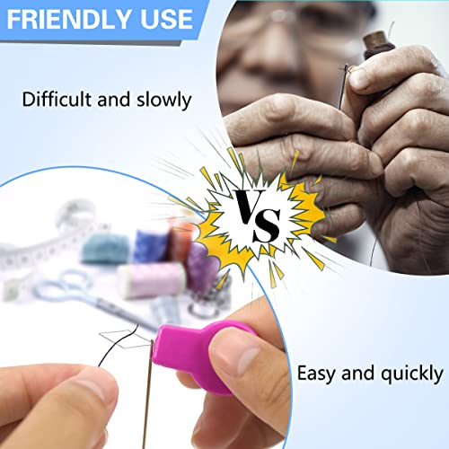 Lechchy 16 Pcs Sewing Machine Needle Threaders for Embroidery Floss, Cut-Off Thread Function, Gourd Shaped Simple Threader Tool for Hand Sewing, Sewing Crafting, with Clear Storage Box, 4 Colors - color: Style 2