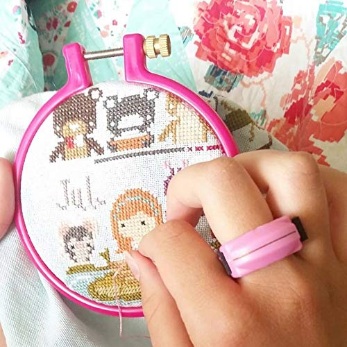 THREAD CUTTERZ Patented Ceramic Ring Quick Thread, Yarn & Embroidery Floss Cutter - Pink - color: Pink