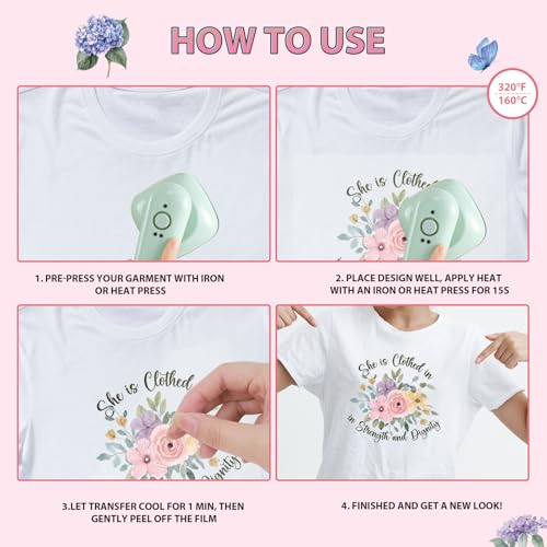 Dtf Transfers Ready to Press - 20Pcs Christian Bible Verse Iron on Transfer for Tshirts, Inspirational Quotes Iron on Decals Patches, Floral Heat Trasnefer for DIY Clothes Bags Hats Pillows - color: Christian Bible Verse797