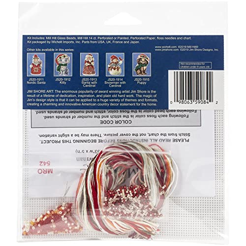 Nordic Snowman Counted Cross Stitch Ornament Kit Mill Hill 2019 Jim Shore JS201916