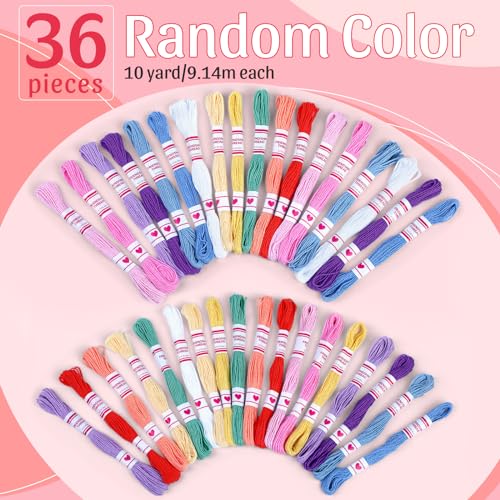 Embroidery Thread Friendship Bracelet String Cross Stitch Threads - color: 36 Colors 10 PCS