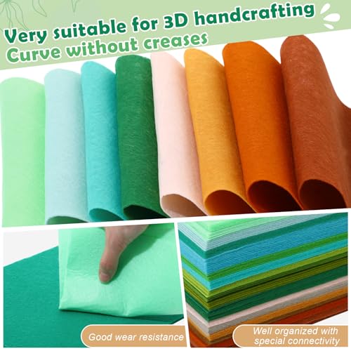 Tegeme 100 Pcs 8 x 12 Inches Felt Sheet for Craft Thin, Green Series - color: Green Series