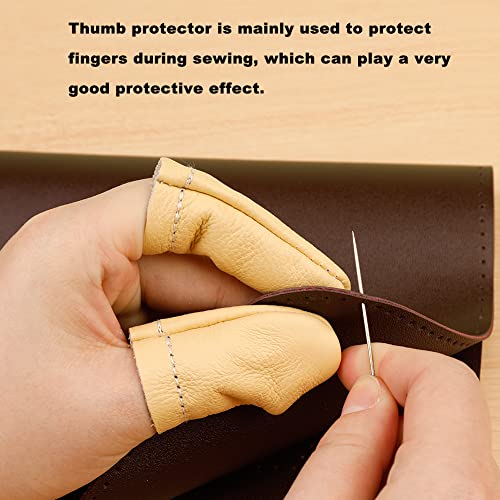 2 Pairs Leather Finger Protector Leather Thimble - size: 2 Pairs