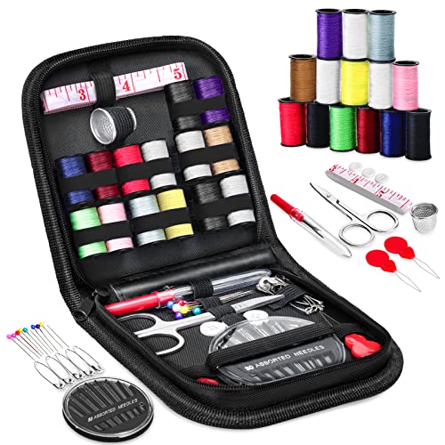 Sewing Kit, Sewing Kits for Adults, OKOM 68Pcs Thread for Sewing, Sewing Supplies, Sew Kit for Home,Traveler,Small Mini, Basic, Beginner, DIY, Needle and Thread Kit, Gift for Mother and Grandma - size: S