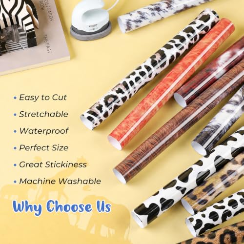 HTVRONT Leopard HTV Heat Transfer Vinyl - 11 Packs Cheetah Iron on Vinyl - color: Animal Print HTV