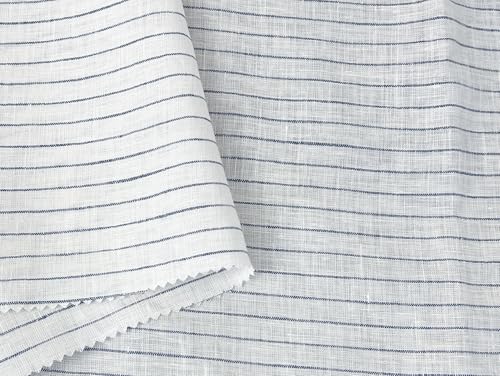 100% Linen Fabric – Lightweight Prewashed – Horizontal Stripe Patterns – Precut Style – Soft & Breathable – 52” Width – by The Linen Lab (Blue 6208, 1 Yard pre Cut) - color: Blue 6208, size: 1 yard pre cut