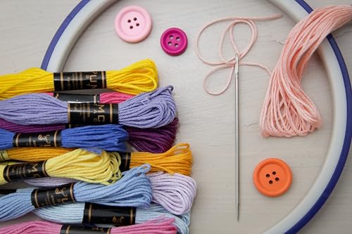 Pack of 12 Popular Colours Premium Embroidery Thread | 100% Egyptian Cotton Premium Skeins | Cross Stitch Embroidery Floss | Oeko TEX Certified| (12, Candy Bloom) - color: Candy Bloom