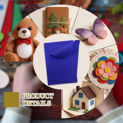 12 Pcs Felt Sheets, 7x11 Inch Stiff Felt for Crafts DIY, Blue - color: Blue