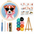CELCRAFTIQUE Punch Needle Kits for Adults Beginner, Tool with Punch Needle Fabric, Hoops, Yarns and Sewing Needles (Sunny Pup) - color: Sunny Pup