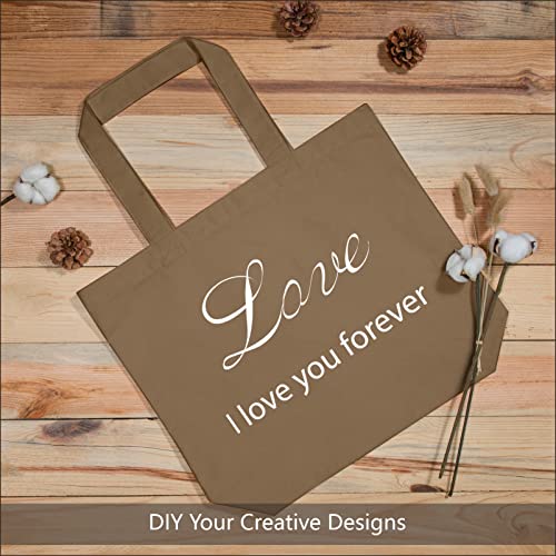 TOPDesign 1-Pack Super Strong Large 12oz Cotton Canvas Tote Bag, Reusable Grocery Shopping Cloth Bag, Fashionable Two-Tone Tote for Crafts, DIY Your Creative Designs - color: Brown