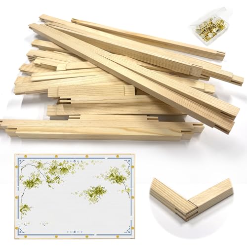 28 Pcs Needlepoint Stretcher Bars for Needlework, 7 Length Size Wood Canvas Frames Kits, Embroidery Oil Painting Posters Art Supplies (6/8/10/12/14/16/20inch) - size: 28Pcs Combo
