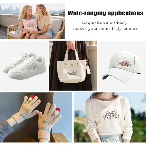 4Pcs Water Soluble Embroidery Patterns, Wash Away Transfer Stickers