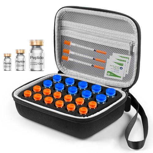 Peptide Case for Fridge, 22 Vial Case for Diabetic Insulin Storage Cases
