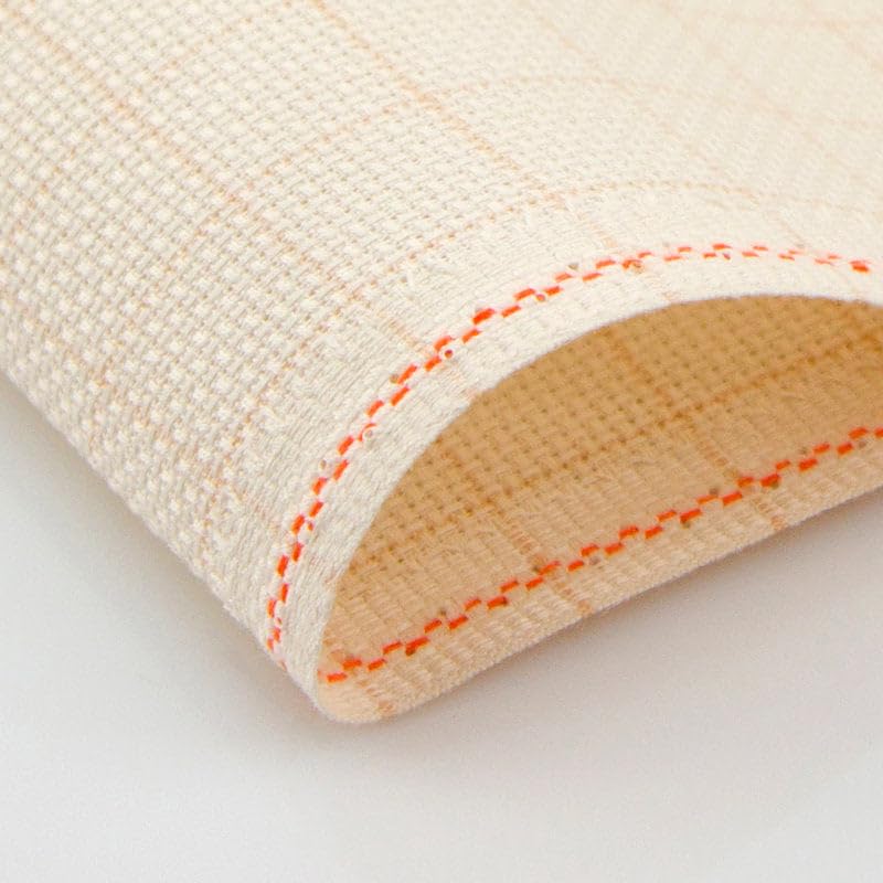 Zweigart Aida 18 Count Cross Stitch Fabric – Beige Color with Helping Grid, 19.7" x 19.7", 100% Cotton Embroidery Cloth for Needlework & Crafts - color: Beige With Grid (2169), size: 19.7" x 19.7"