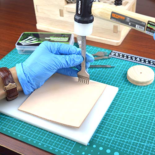 Aiskaer Leather Stitching Punch Set, Diamond Chisel Tools, 6mm White Steel 1/2/4/6 Prong for Leather Craft DIY - size: 6mm