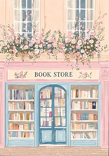 Book Store Cross Stitch Kits,Embroidery Starter Kit for Adult Beginners, 11CT Cross-Stitch Patterns Dimensions Kit Arts，Needlepoint Kit Crafts for Home Decor 15.7x11.8 inch - color: T012