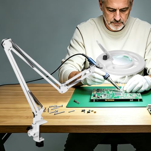 KIRKAS Magnifying Glass with Light, 2,200 Lumens Magnifying Lamp 12X - color: White 35in