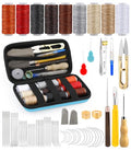 74 PCS Leather Sewing Kit Heavy Duty Sewing Kit Upholstery Repair Kit - color: 9 Colors - 74Pcs
