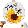 Louise Maelys Sunflower Bee Embroidery Kit for Beginners Gift DIY Set - color: Bee Happy