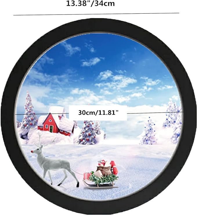 Round Photo Frame Wooden Wall Hanging Picture Frames for Home Office Wall Decor (Black, 12 inch) - color: Black, size: 12 inch