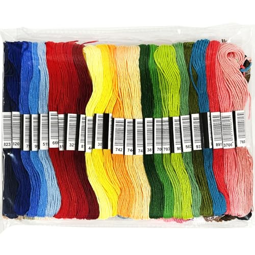 100-Color DMC Cotton Embroidery Thread Set - 8m Skeins with Center Numbered Labels for Perfect Color Matching - color: 100 Colors
