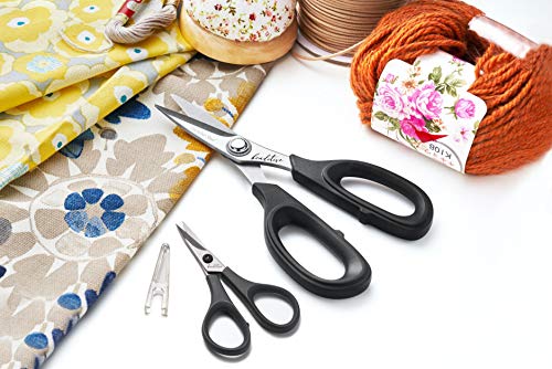 Beaditive Lightweight Sewing and Embroidery Scissors Set (2 PC) | Sewing, Embroidery, Paper Cutting, Crafting | Stainless Steel | Protective Cover (3.5 in) - size: 3.5 in