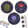 Louise Maelys 3Pcs Tarot Flower Embroidery Kit for Beginners DIY Craft Kit - color: Floral Tarot