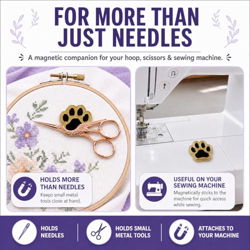 The Quilted Bear Magnetic Needle Minder, Small, Dog Paw - color: Dog Paw