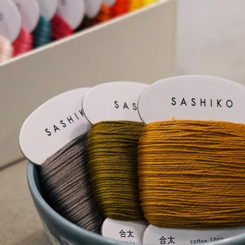 DARUMA Sashiko Thread Card Rolls Set of 3 (32.8 Yards x3) - Sewing & Embroidery, Includes Instruction Manual and Gift Packaging (Thick, Ecru) - color: Ecru, style: Thick