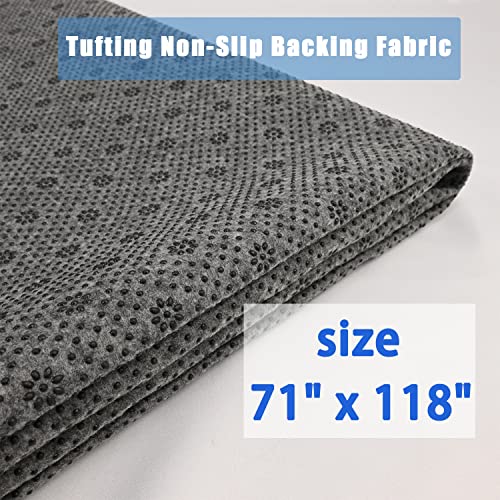 Non-Slip Tufting Cloth Backing Fabric 71x118 Inch, 2mm Thick & Durable - size: 5'11" x 9'10" (Rectangular)