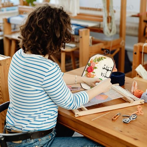 Framendino, 3 Pack Imitated Wood Embroidery Hoop Frame Cross Stitch Hoops Rectangle for Display Sewing Craft Hanging - size: 10" x 7"