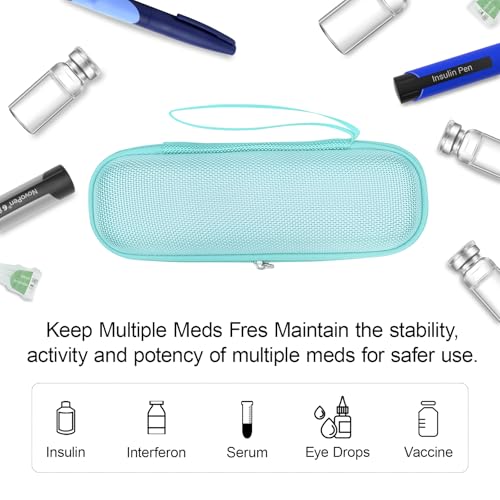 sijidou Insulin Cooler Travel Case, Portable Insulin Travel Case, Insulin Cooling Cases Insulated Organizer for Insulins Pens (Green) - color: Green