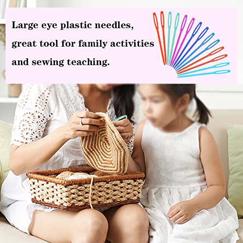 LUNARM 50PCS Plastic Sewing Needles Large Eye Sewing Needles for Yarn - size: 2.76 inches
