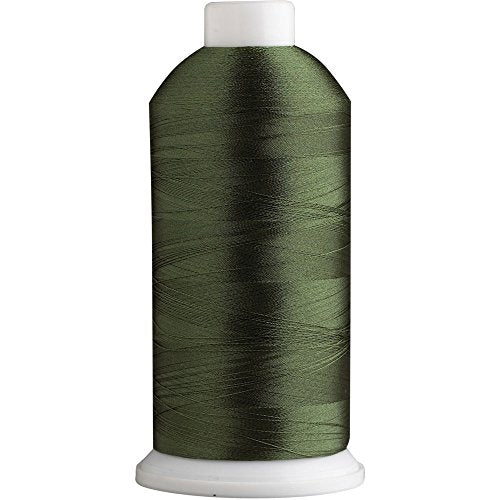 Superpunch Embroidery Thread, 40wt Large Spool 5000m, 100% Polyester, Army Green 240, Machine Embroidery Thread for Commercial & Domestic Use, 175 Popular Colors - color: Army Green 240, size: Pack of 1