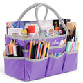 JJRING 600D Nylon Craft & Art Organizer Tote Bag With Pockets, Purple - color: Purple, size: Small