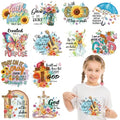 12 Sheets Christian Bible Verses Iron on Transfers for T-Shirts - style: Bible Verses