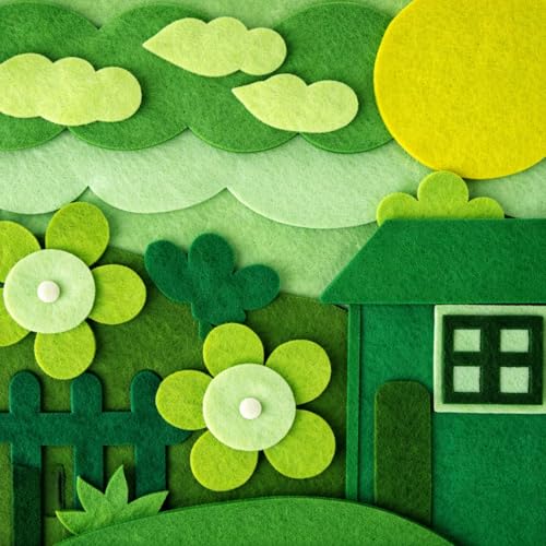 WILLBOND 12 Pcs Large Felt Sheets 37 x 20 Inch 1.2 mm Green Series - color: Green Series, size: 37 x 20 Inch