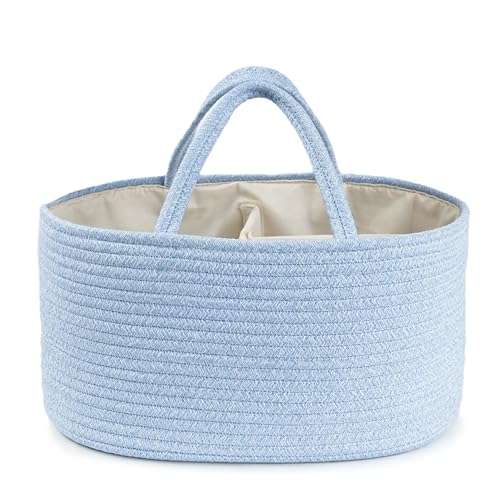 Diaper Caddy Organizer, Gift Basket for Baby Shower, Newborn Essentials - color: Light Blue, size: Large