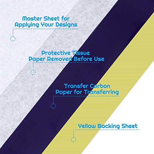 Tattoo Transfer Paper, Cridoz 35 Sheets Stencil Transfer Paper for Tattooing, A4 Size - size: 8.25 x 11.75 Inch (Pack of 35)