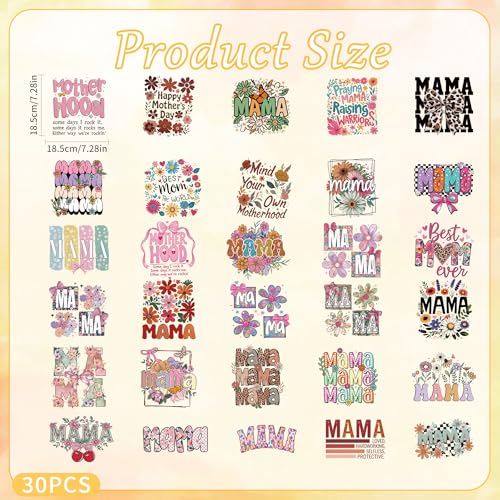 Mama DTF Transfers Ready to Press, Iron on Decals for T-Shirts - color: Mama641