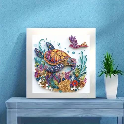 ZQEATRY Sea Turtle Diamond Painting Kits for Adults,5D Special Shape Diamond Art Kits for Adults Beginners,DIY Crystal Rhinestones Diamond Dots with Gem Art Kits,Home Wall Decor 12 X 12 inch - color: XJ101
