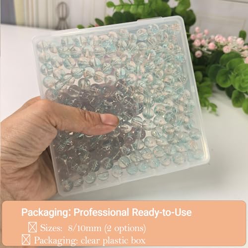 10mm Hand-Drawn Glass Beads Bulk 160pcs Orange Blue Round - color: Orange&Blue 10mm